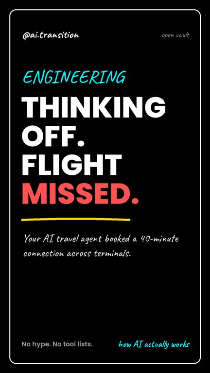 Reel cover: Thinking off. Flight missed.